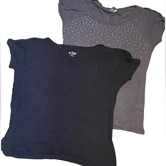 APT 9 Womens XS Cold Shoulder Oversized Beaded Tees - Picture 1 of 10